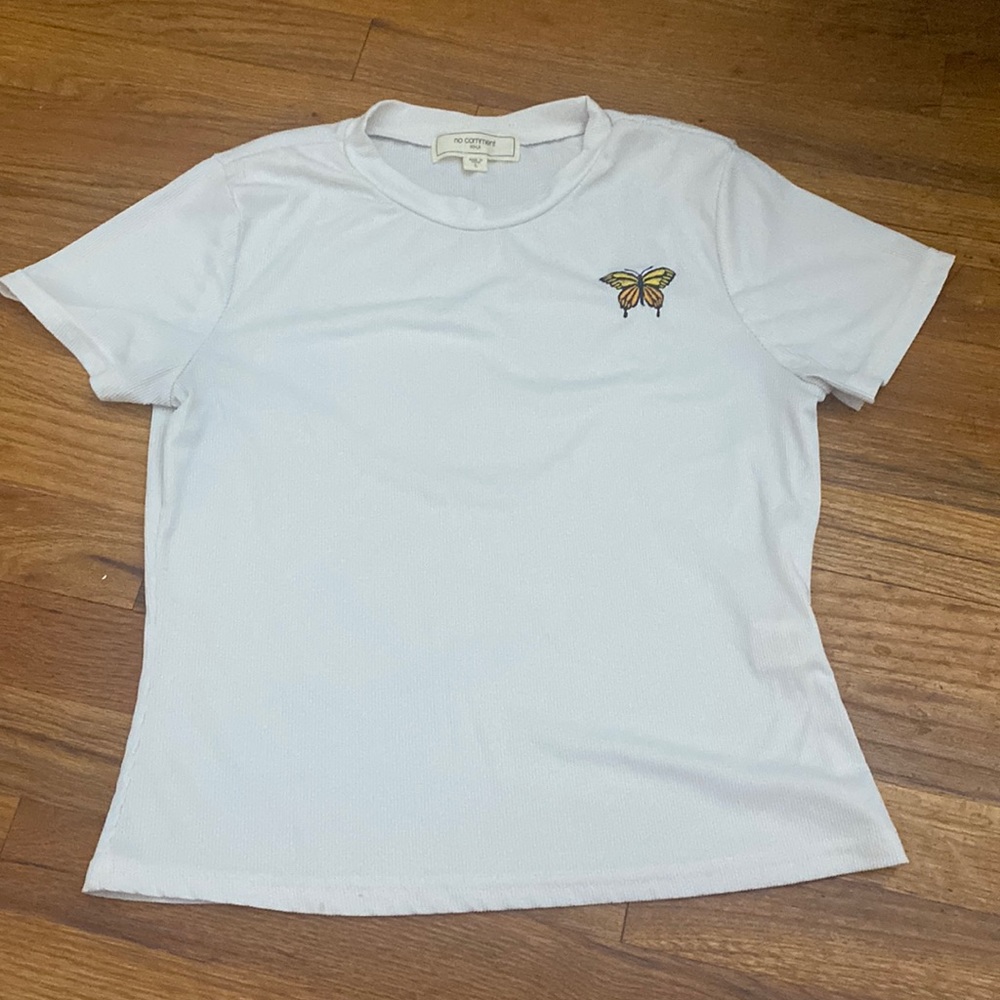 White T-Shirt with butterfly design